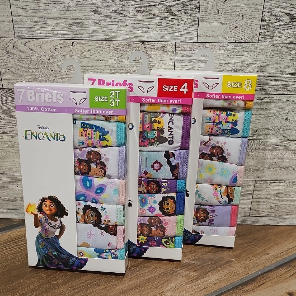 NWT Disney Encanto Girls' 100% Cotton Briefs – 3 Box Sets